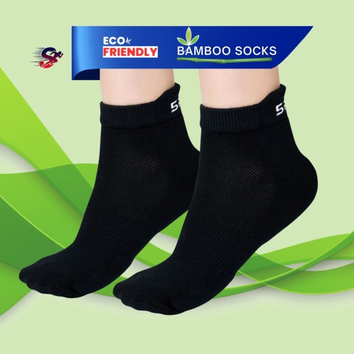 Bamboo Ankle Socks for Men & Women | Black Color | Pack of 2 - Image 1