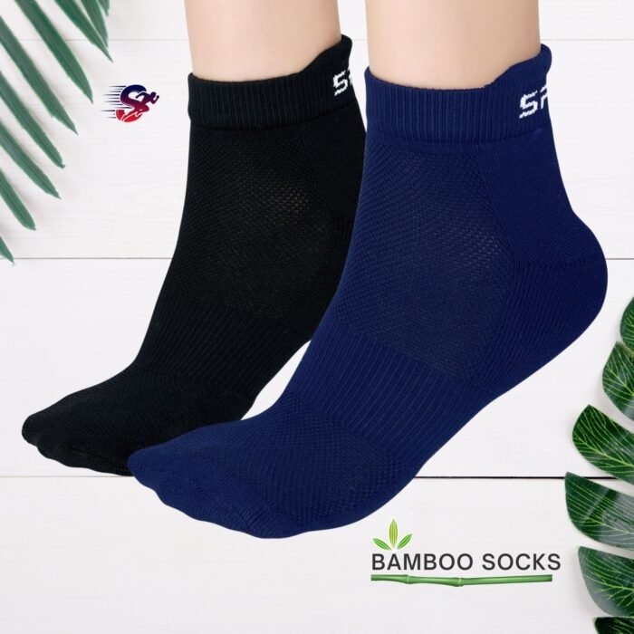Bamboo Ankle Socks for Men & Women | Black & Navy Blue | Pack of 2 - Image 1