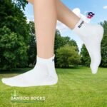 Bamboo Ankle Socks for Men & Women | Navy Blue & Off White | Pack of 2 - Image 2