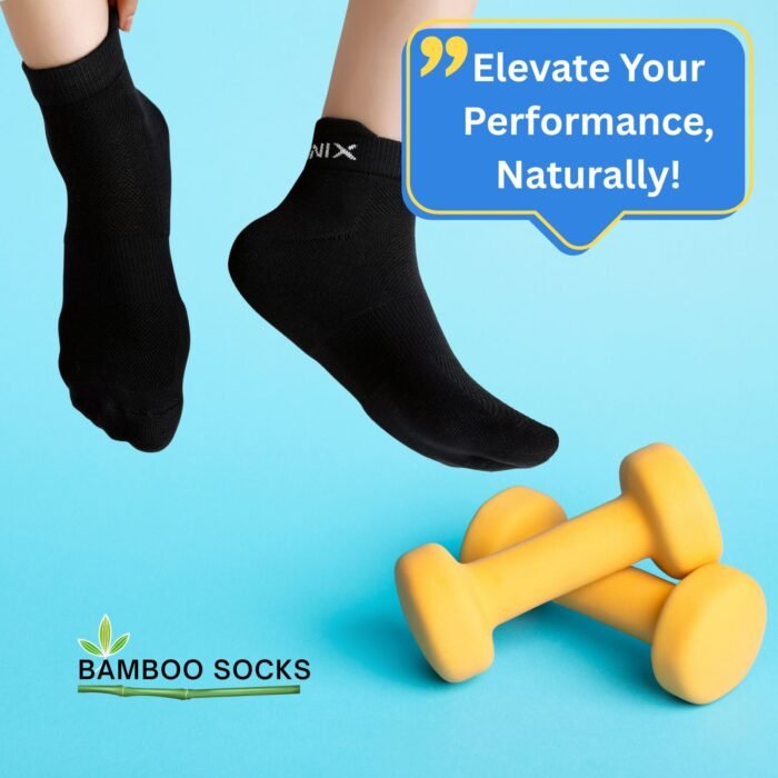 Bamboo Ankle Socks for Men & Women | Black Color - Image 6