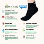 Bamboo Ankle Socks for Men & Women | Black Color - Image 3