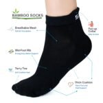 Bamboo Ankle Socks for Men & Women | Black Color - Image 2