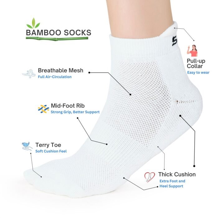 Bamboo Socks for Women | Off White Color | Pack of 1 - Image 2