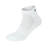 SPINIX off-white bamboo ankle socks shown in ghost mannequin style