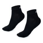Pack of 2 SPINIX black bamboo ankle socks in ghost mannequin style