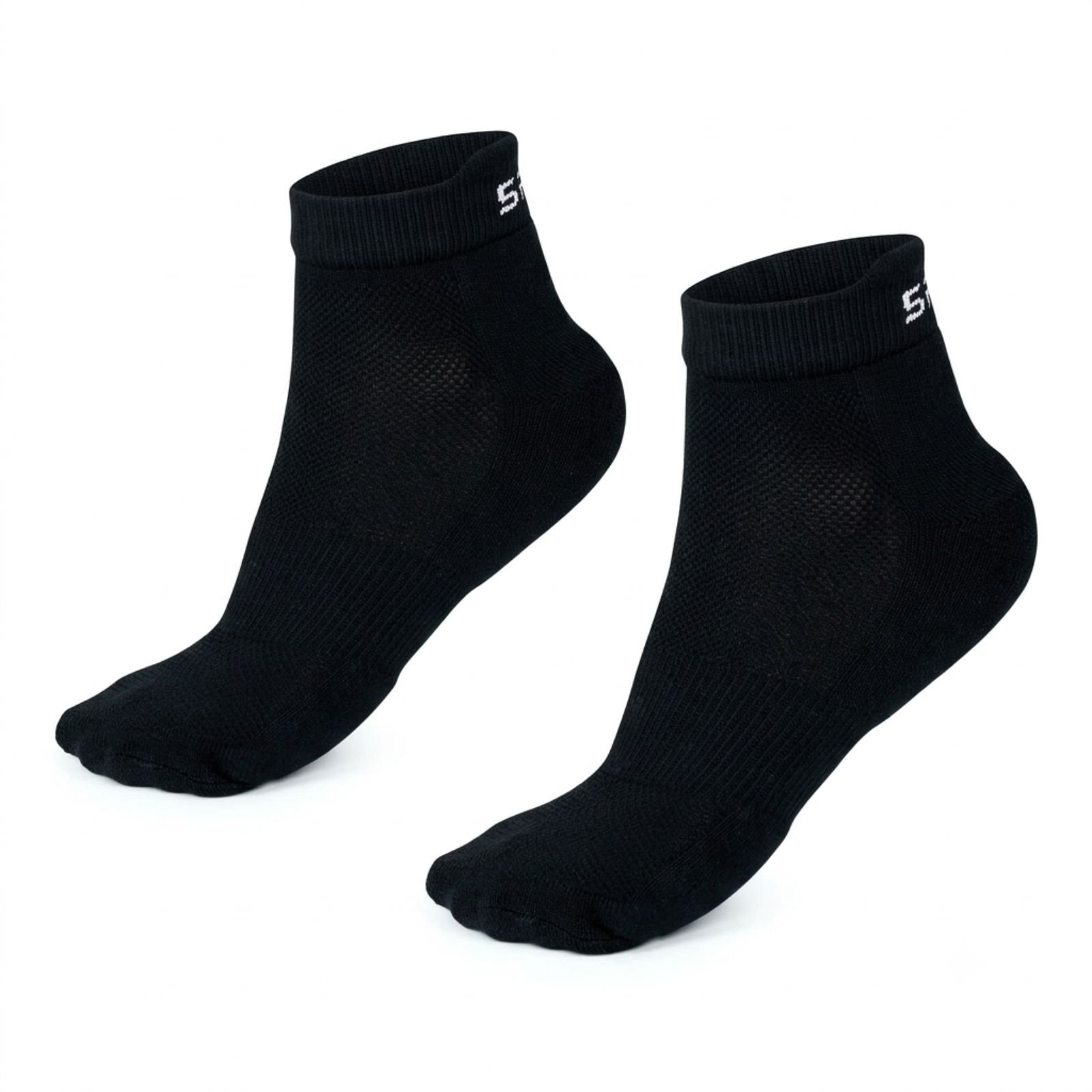 SPINIX Pack of 2 Black Bamboo Ankle Socks Pack of 2 SPINIX black bamboo ankle socks in ghost mannequin style