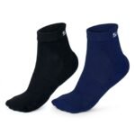 Pack of 2 SPINIX bamboo ankle socks in black and navy blue