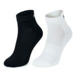 Pack of 2 SPINIX bamboo ankle socks in black and off-white