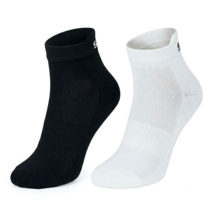 Pack of 2 SPINIX bamboo ankle socks in black and off-white