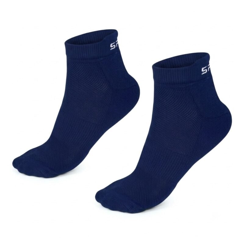 Pack of 2 SPINIX navy blue bamboo ankle socks in ghost mannequin style SPINIX Pack of 2 Navy