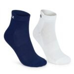 Pack of 2 SPINIX bamboo ankle socks in navy blue and off-white